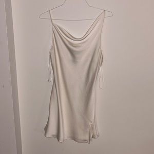 Satin asymmetrical mini slip dress